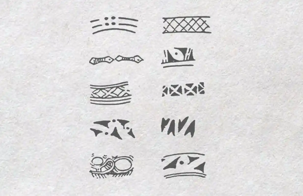 新石器时代的纹样特点和风格「良渚文化」 图1-2 良渚文化黑陶上的