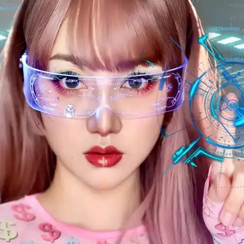 护目镜网红led蹦迪眼镜发光未来科技赛博朋克太阳眼镜