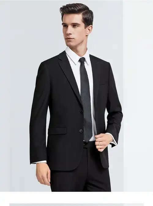 罗蒙西服套装男修身职业正装工作服大码西装套装男士结婚新郎礼服外套