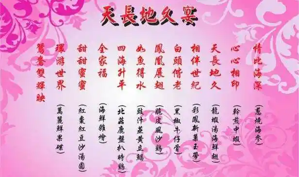 婚宴菜单寓意婚宴菜单吉祥菜名大全