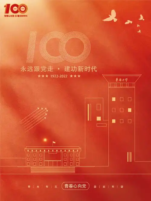 踊跃投稿海报设计大赛"芳华百年,青春逐梦"我校举行了以及迎接党的二