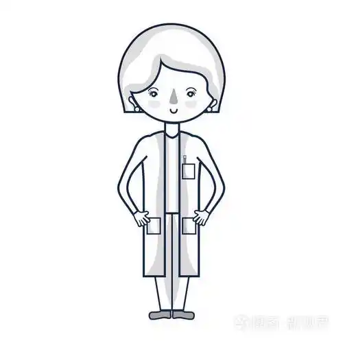 直线女医生医疗均匀矢量插图插画-正版商用图片17qyak-摄图新视界