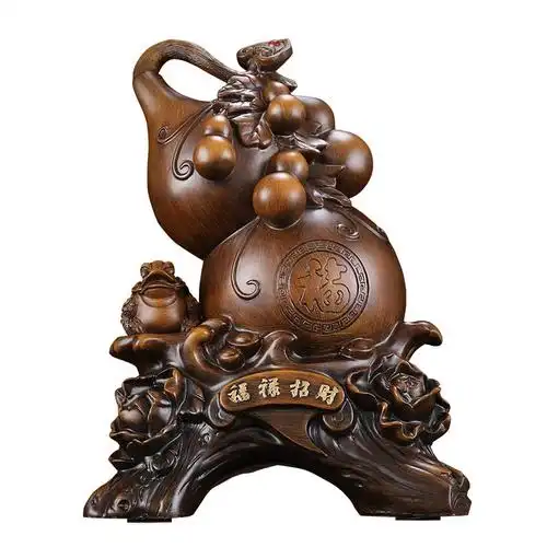 中式玄关招财葫芦摆件一对镇宅家家用如意五福摆件