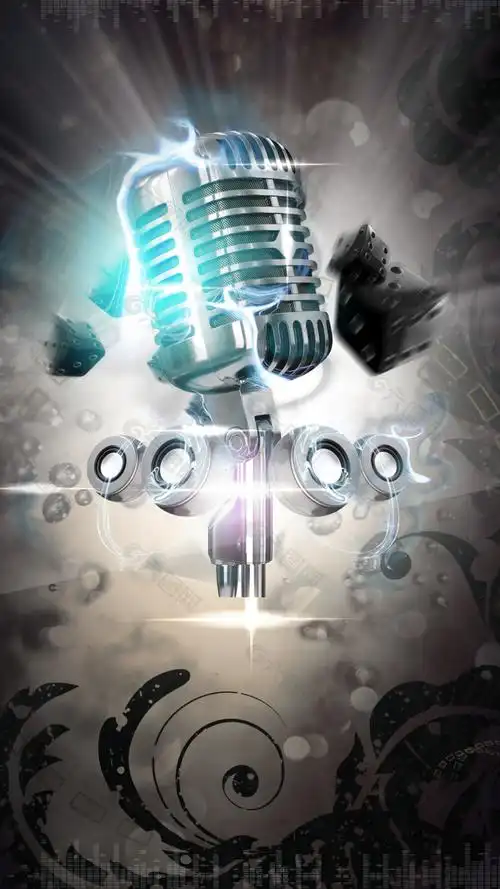 麦克风唱歌海报h5背景素材