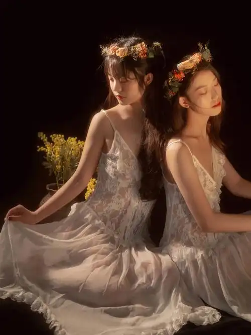 法式闺蜜照室内写真闺蜜照姿势大全78