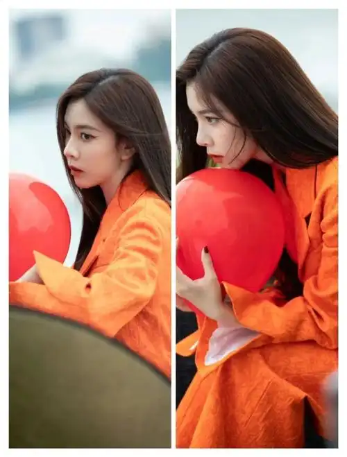 2022夏季的橙色谭维维王霏霏和宋妍霏三人穿搭休闲温暖