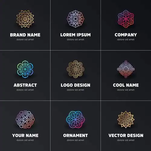 各种漂亮装饰花朵标志