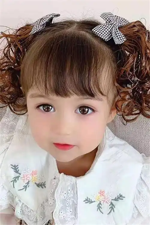 新款 儿童蝴蝶结发夹发饰发卡小 女孩 假发辫子 女童小宝宝可爱头饰爆