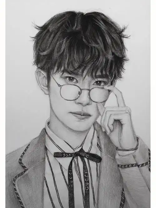 易烊千玺素描详细过程