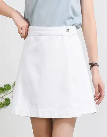 晗蕊琪 半身裙2018新款ins韩版高腰学生a字裙半身裙9199 白色 xl