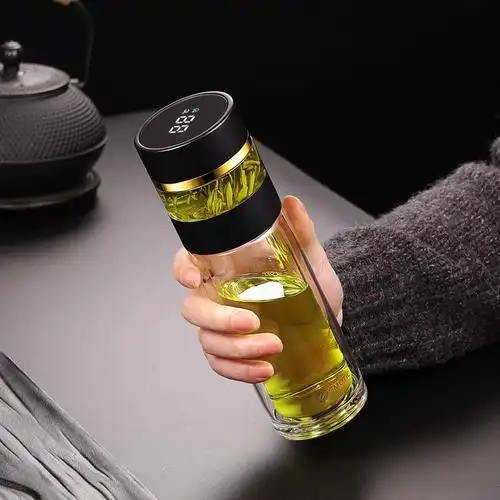 水莫停茶水分离杯泡茶杯双层玻璃杯男士高档保温杯定制水杯子套装