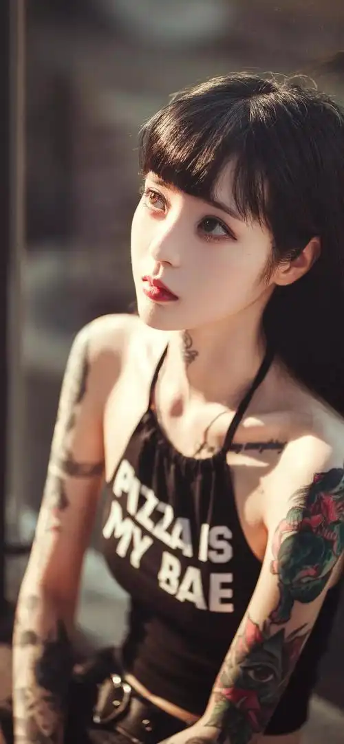 抖音最新纹身美女 全面屏壁纸