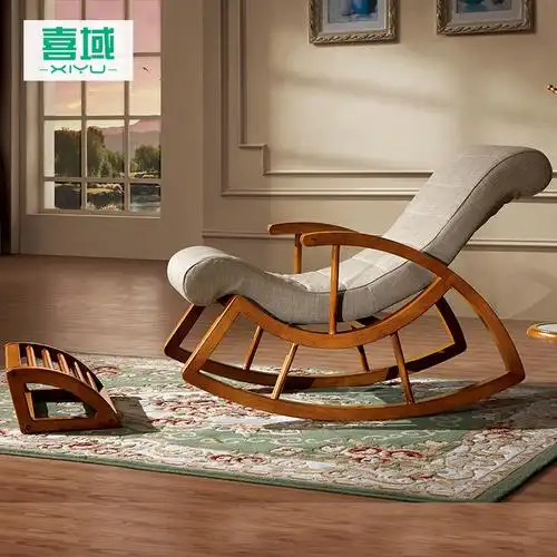 喜域 全实木躺椅逍遥椅休闲阳台沙发椅懒人不倒翁老爷椅摇摇包邮