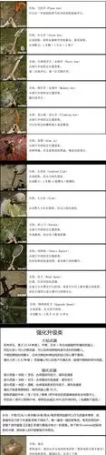 森林武器 合成配方 各类材料汇总表