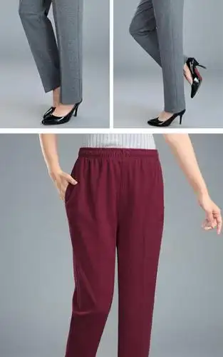 春秋纯棉运动裤女中年妈妈宽松休闲长裤子中老年女裤秋季老人高腰