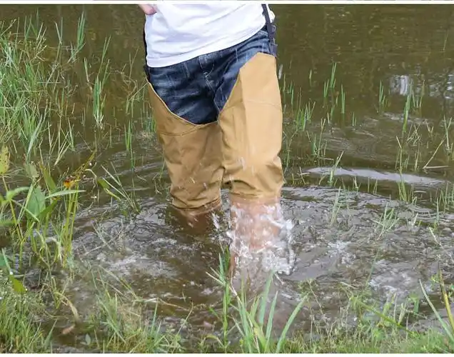 男水靴下田超高筒筋底雨靴雨裤钓鱼齐腰下水裤插秧短款42厘米不送39