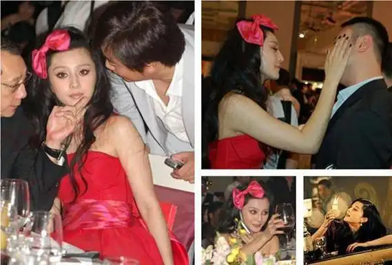 范冰冰无视形象 坐张纪中大腿陪酒 微博秀自拍被骂