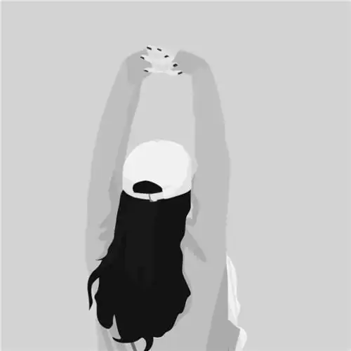 唯美黑白女生手绘背影头像图片