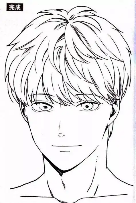 帅气男生正脸简笔画