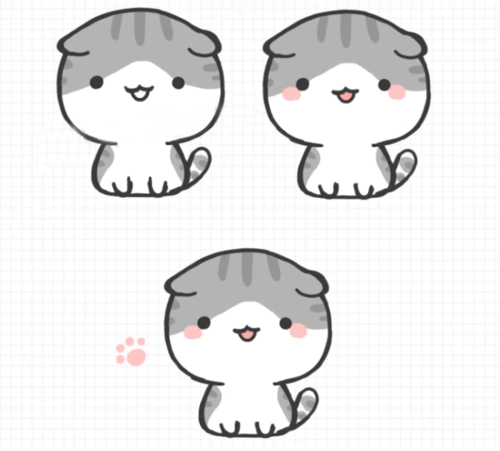 可爱折耳猫简笔画教程