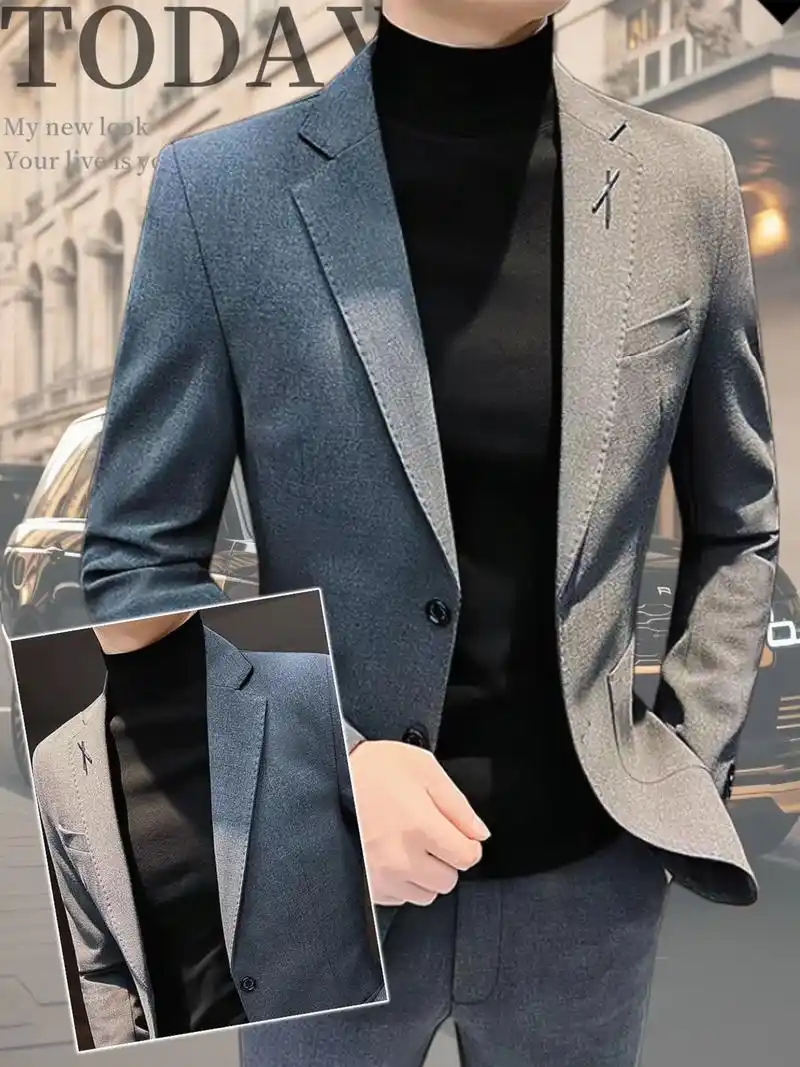 帅哥们,这款休闲西装套装为你营造高级感,尽显商务