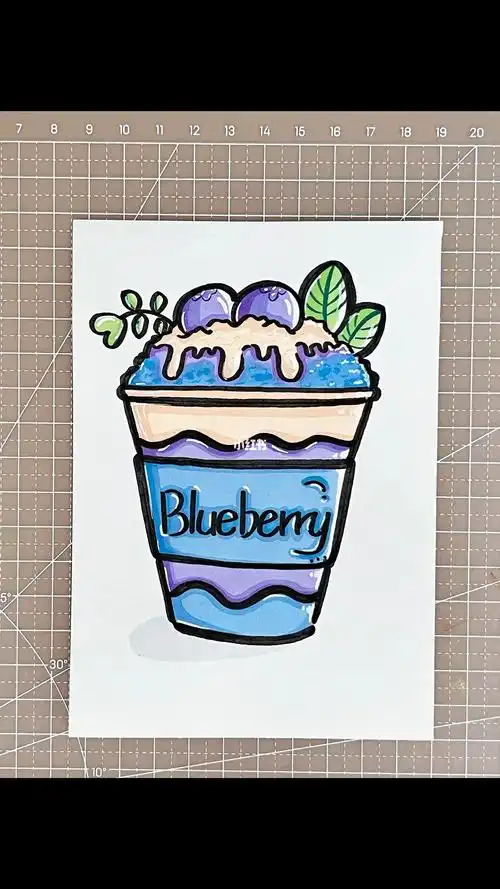 儿童简笔画教程  #一起嚯奶茶  #马克笔  #touchmark