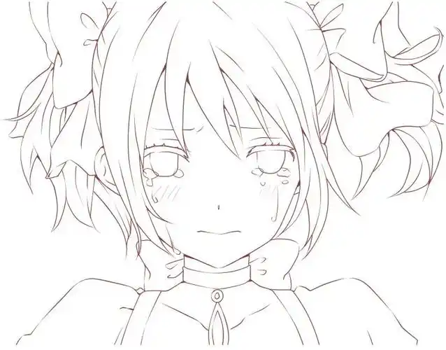 黑白线稿动漫人物线稿素材