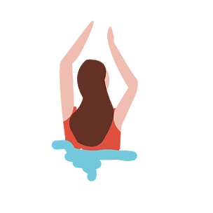 简约游泳的女生背影ai素材