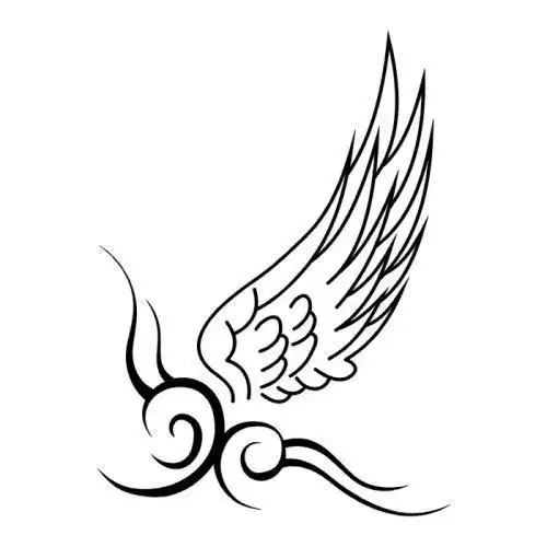 女生翅膀的纹身简笔画
