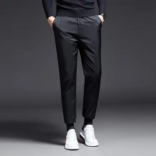 新款男装加绒休闲裤中青年时尚潮款拉链口袋加厚保暖男式裤子0662