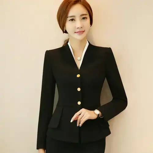 2016秋冬传统ol经典长袖职业女裤套装面试销售正装工作西服 952