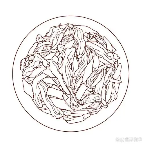 手绘家常菜 | 猪耳朵炒辣椒 素材