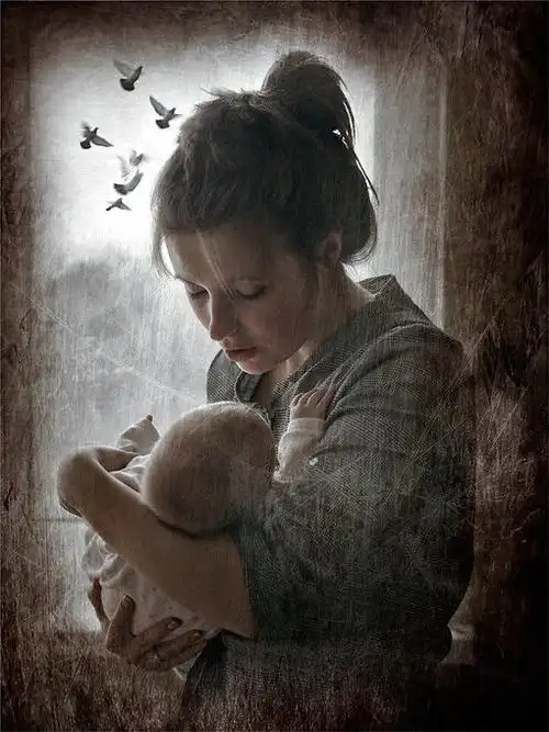 母亲和宝宝的图片 天真可爱的孩子意境图片