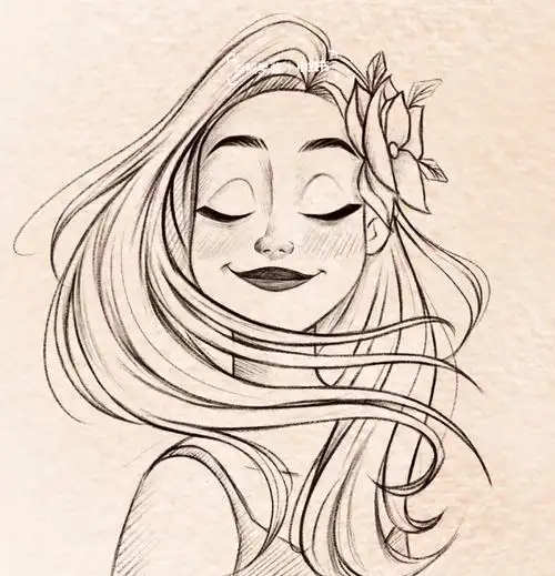 手绘少女头像线稿临摹详细步骤