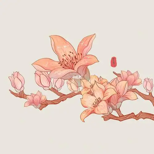 国风插画木棉花