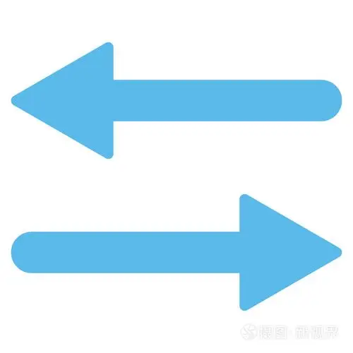 箭头交换水平平面蓝色图标