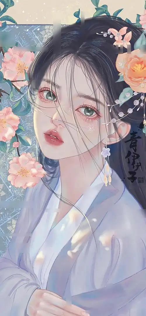 手绘古风女生插画壁纸