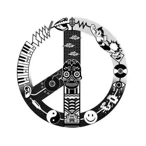 权志龙 反战标志,哪位大神画得(=^^=)