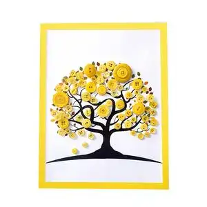 春天夏天秋天冬天儿童手工diy制作扣子大树幼儿园学生纽扣粘贴画