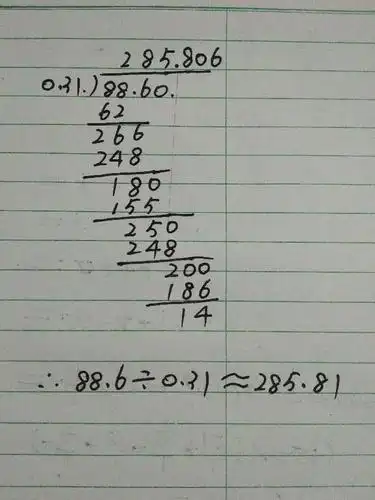 88.6÷0.31竖式,约等于多少_百度知道