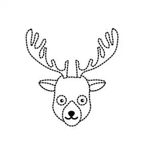 虚线可爱麋鹿头部野生动物矢量图照片