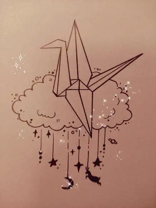 简笔画作品分享丨千纸鹤