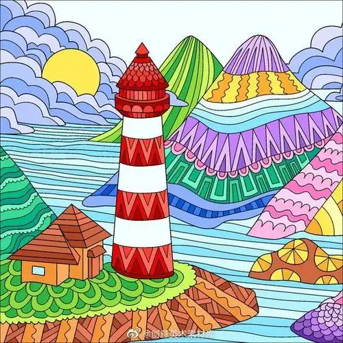 绘画素材 | 色彩线描装饰画,一起感受线条的魅力吧!