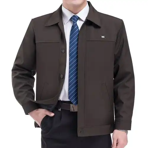 春秋款中老年男装外套褂子上衣夹克衫男中老年人衣服40-60岁穿