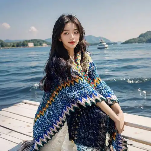 民族风围巾女披肩夏天外搭女云南西藏旅游外搭斗篷外套民族披肩薄