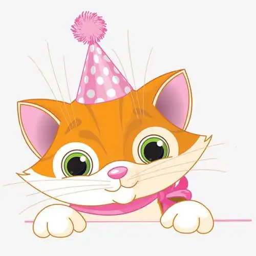 戴帽子黄色可爱小猫咪