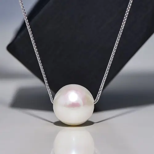 凤仪阁 12-13mm爱迪生珍珠项链单珠肖绑链路路通穿心锁骨白色——凤仪