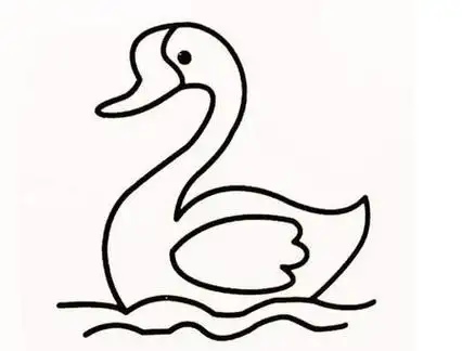 鹅在水中的简笔画