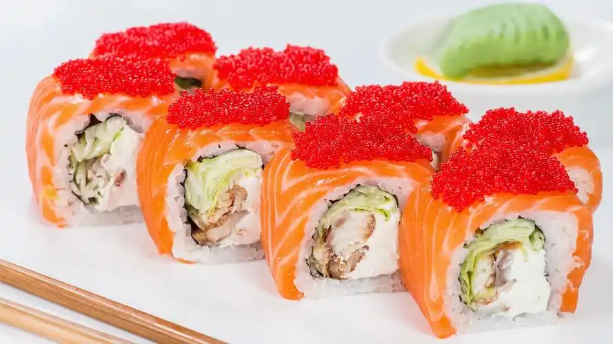 海鲜,卷,寿司,鱼子酱,鱼 壁纸