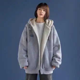 百鹿威青少年高中生羊羔绒外套女初中生羊羔毛少女秋冬装初中高中学生